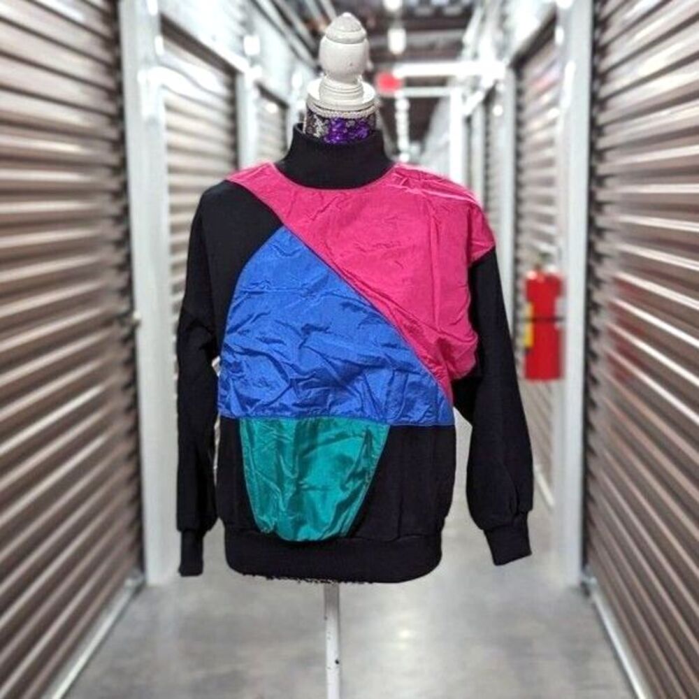 VTG 80s 90s Prides Landing Sport Windbreaker Color Block Sweater - Size Large